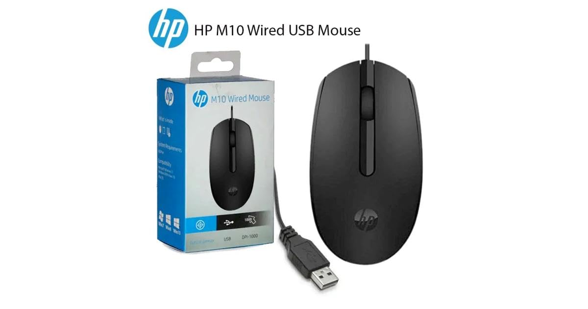 HP M10 Wired USB Mouse